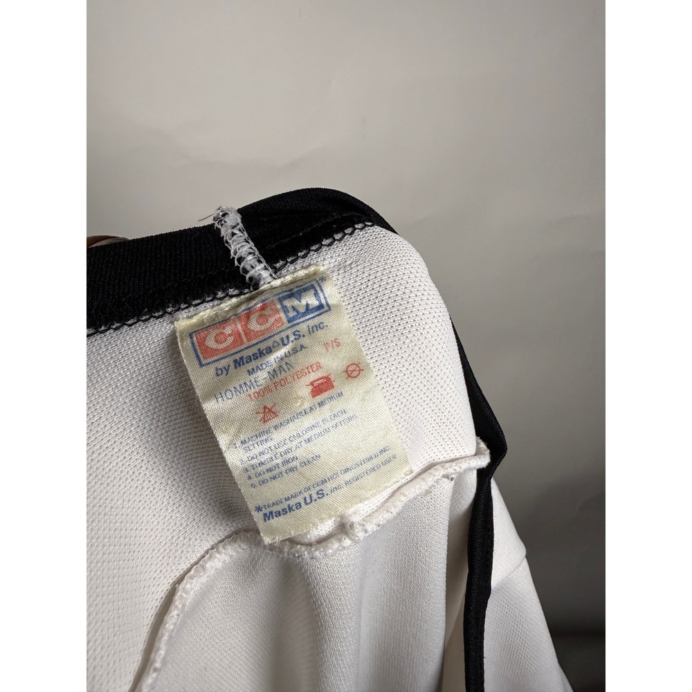 Vintage CCM Maska Boston Bruins Hockey Jersey White Mens Small NHL Made in USA - Picture 8 of 10